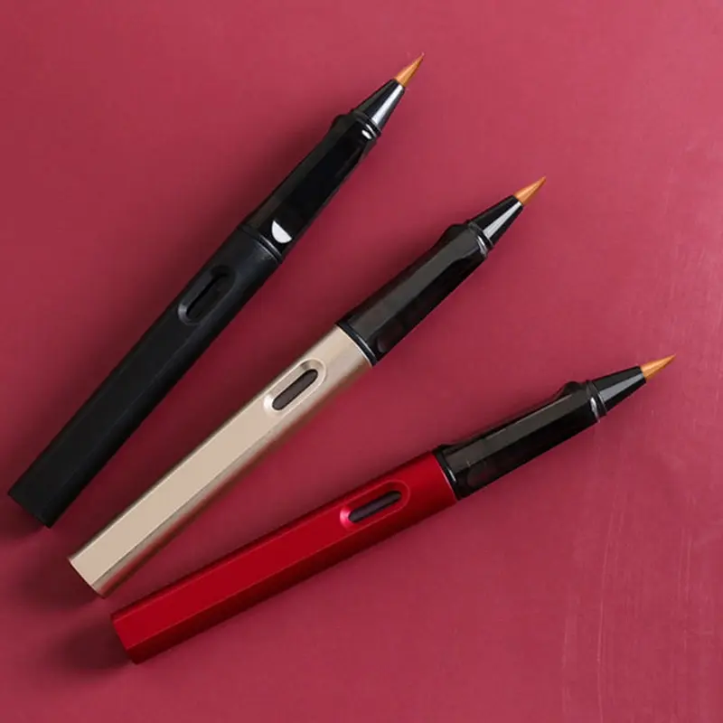 Morandi fountain pen type calligraphy brushes metal soft weasel hair small regular script brush for student painting writing calligraphy brush