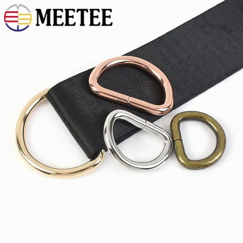 5Pcs Bag Strap Buckles Handbag Metal D Ring Belt Buckle Webbing