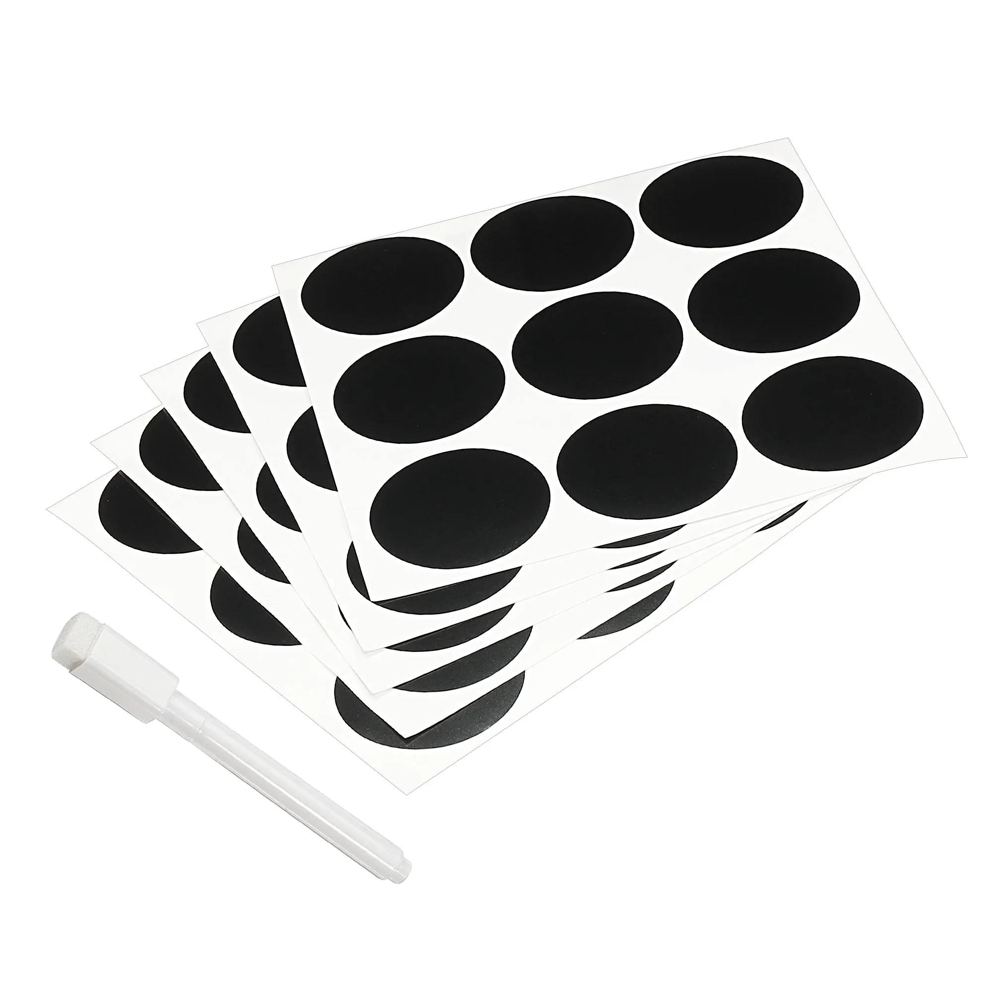 72 144Pcs Round Black Blackboard Sticker Labels Chalkboard Kitchen Spice Label Stickers Home Bottles Tags Erasable Marker Pen label stickers