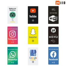 Hilo Universal NFC Google 리뷰 카드 iPhone/Android용 Facebook Instagam URL 탭 소셜 비즈니스 리뷰 카드 작성