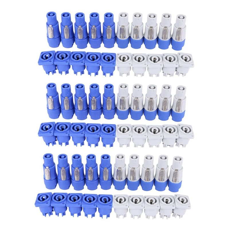 

30PCS/Set Neutrik Powercon Type A NAC3FCA+NAC3MPA-1 Chassis Plug Panel Adapter Plastic Plug Adapter