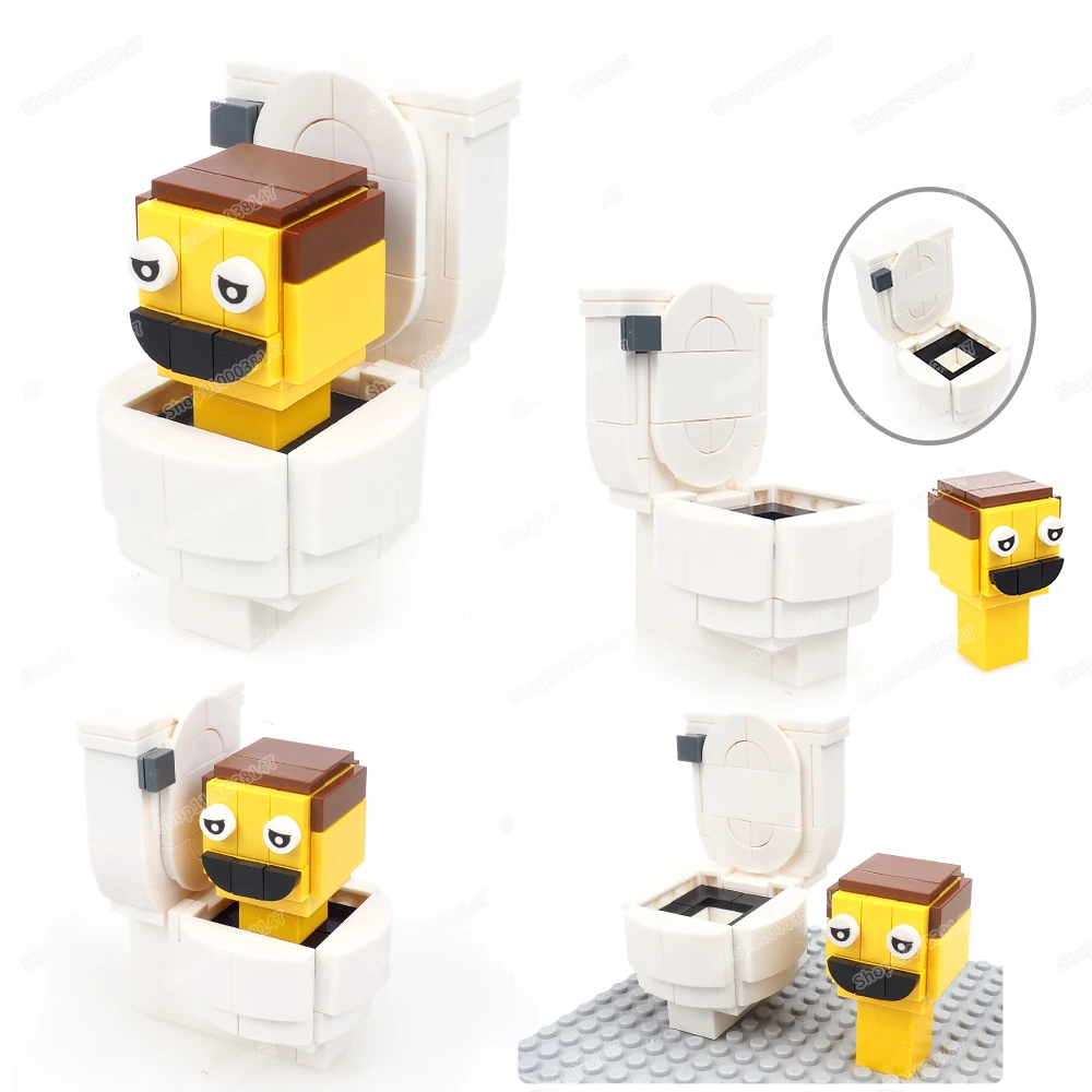 Toilet-head-Building-Block-Assemble-MOC-yellow-figures-toilet-man-Race ...