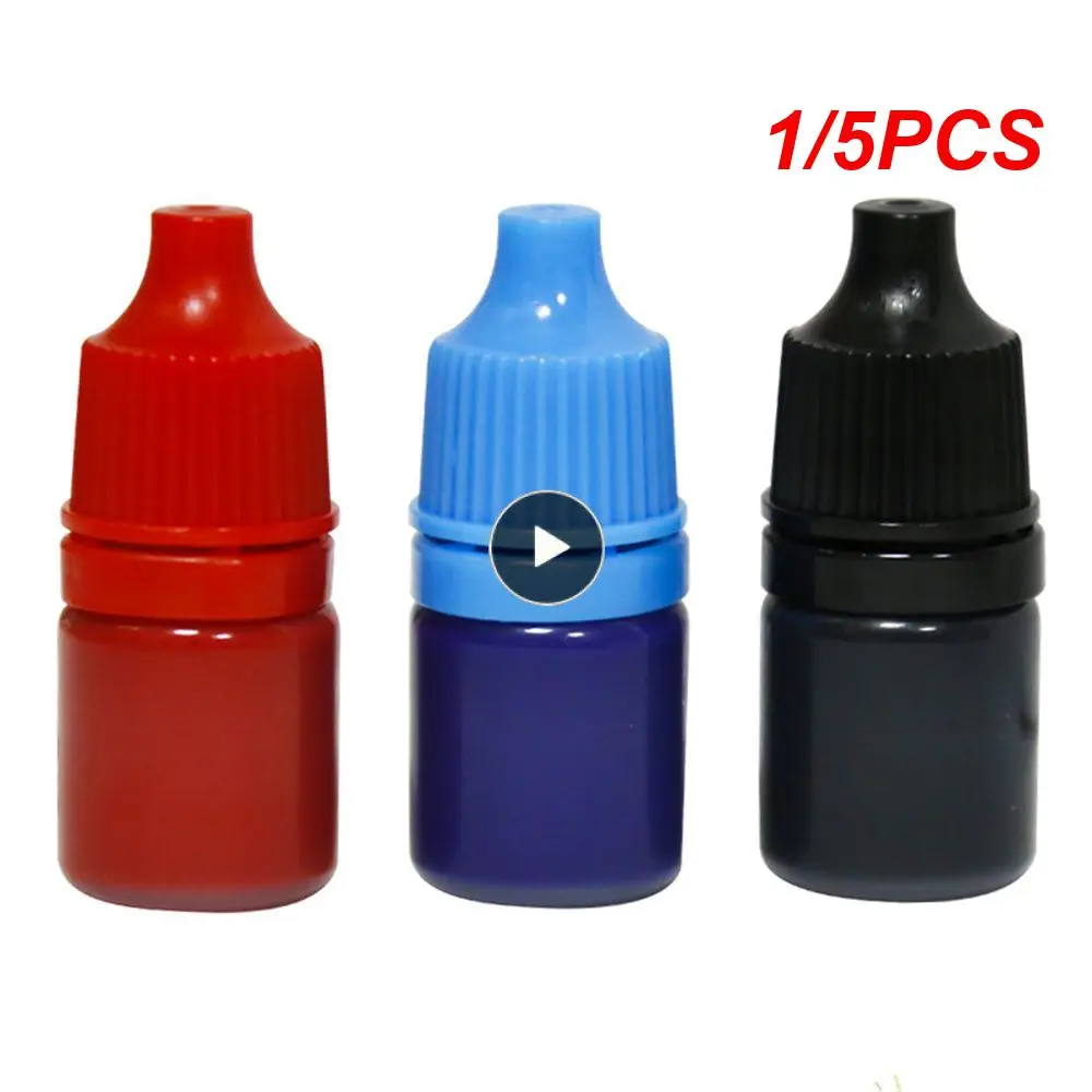 

1/5PCS 10ml Flash Refill Fast Drying Stamping Ink Inking Self-Inking For Photosensitive Stamp Oil Black Blue