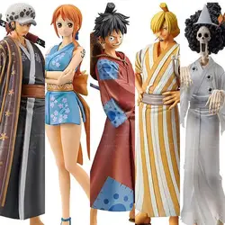 Anime Figures One Piece Luffy Law Zoro Chopper Sanji Nami Robin Brook Kozuki Hiyori Yamato O-Tama Kimono Model Doll Toy Kid Gift