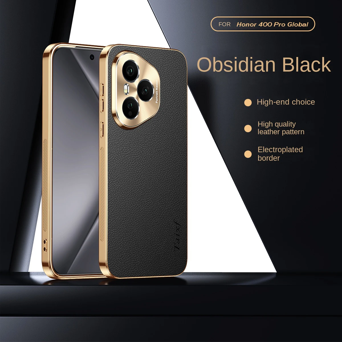 Premium Vegan Leather Shockproof Phone Case with Alloy Lens Frame