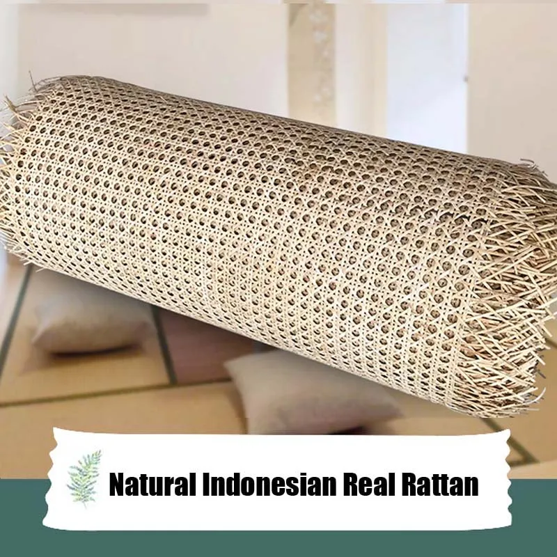 50-95cm Natural Indonesian Rattan Wicker Cane Webbing Roll Furniture Chair Table Repair Material Cabinet Door Ceiling Wall Decor