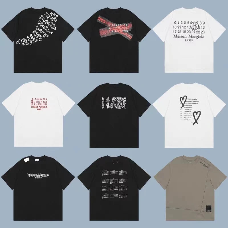 

Summer Men Women Digital Printing T-shirt Fashion Simple High Quality Letters Top Tees Black White Loose Roundneck Short Sleeves