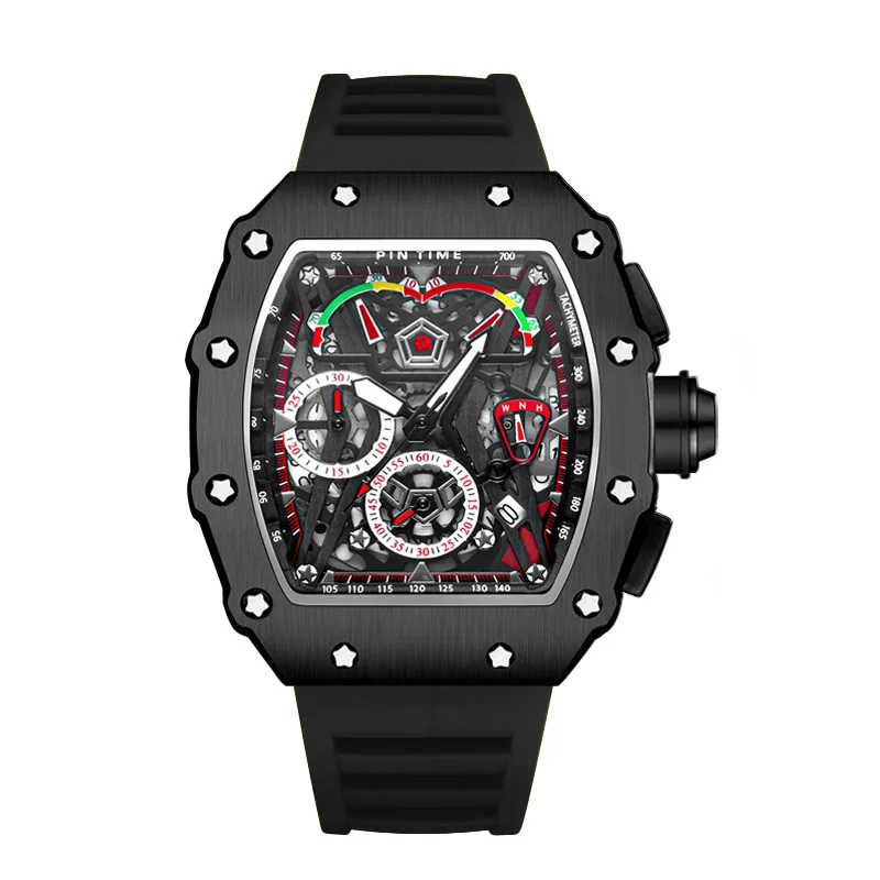 

Trendy and fashionable men's watch, samurai black casual sports fully automatic waterproof luminous men's watch Reloj L133