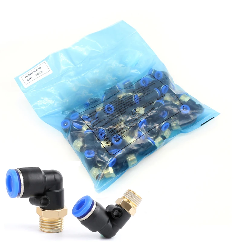 

PL Elbow 50pcs Lot 4-M5 6-M5 Air Connector Pneumatic Fitting Quick Fittings 1/8" 1/4" 3/8" 1/2" Male Thread Push In