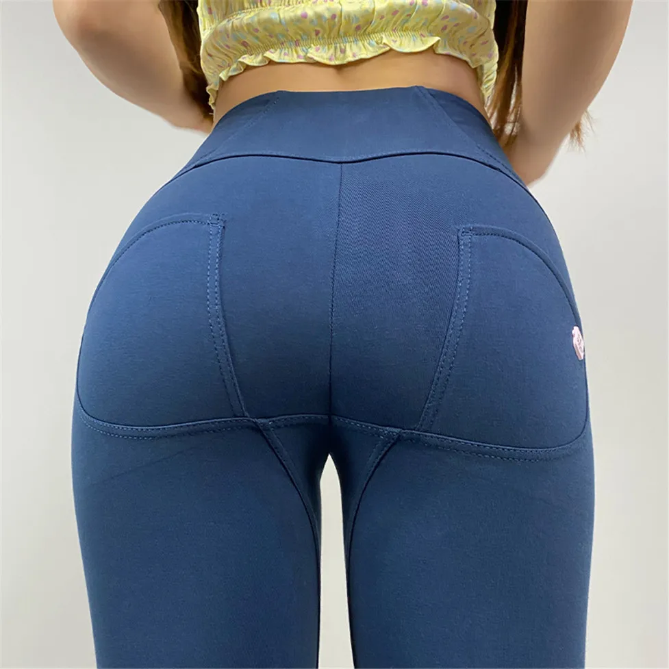 Shascullfites Melody Royal Blue Pants Stretch Women Leggings Push Up  High Waist Bum Lifting Leggings