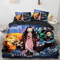 Twin Single Queen King Full Size Duvet Cover Hot Kamado Nezuko Bedding Sets Anime Demon Slayer Bedspread for Teens Girls Fashion 1