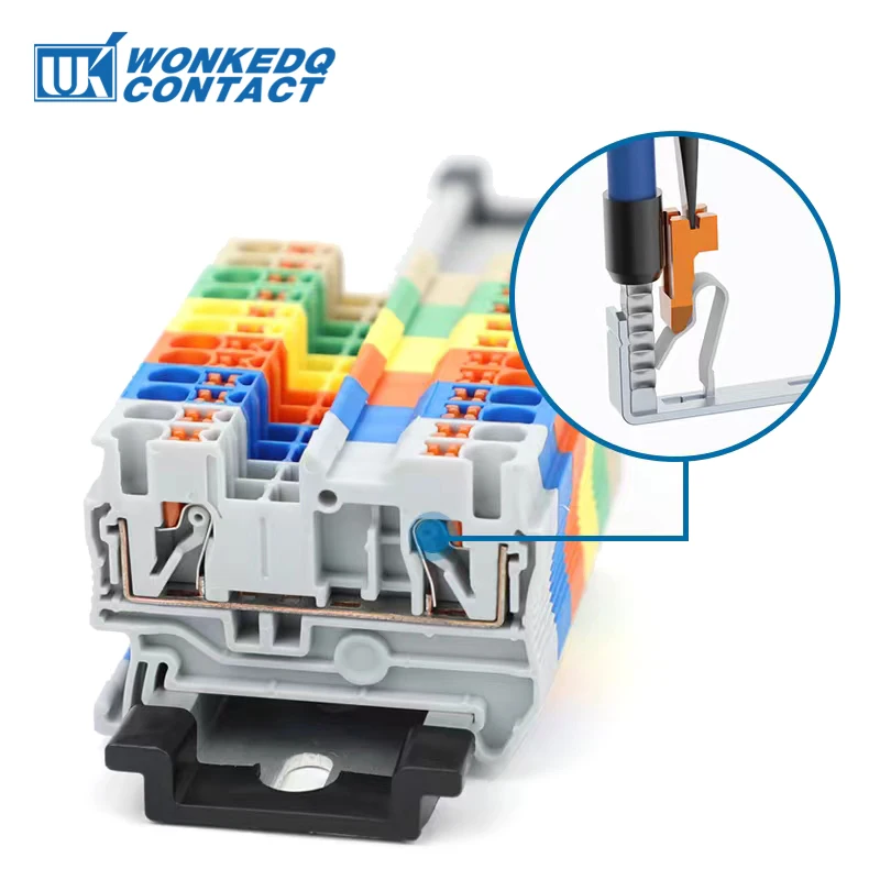 10Pcs-PT-2-5-Push-in-Terminal-2-5mm-Cable-Spring-Feed-Through-Strip ...