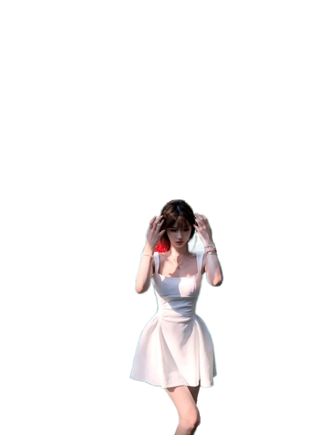 

Женская юбка с лямкой на шее, открытой спиной и бантом на талии