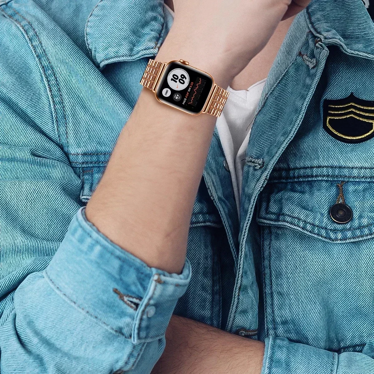 Premium Stainless Steel Smartwatch Band - Elegant Metal Strap Bracelet