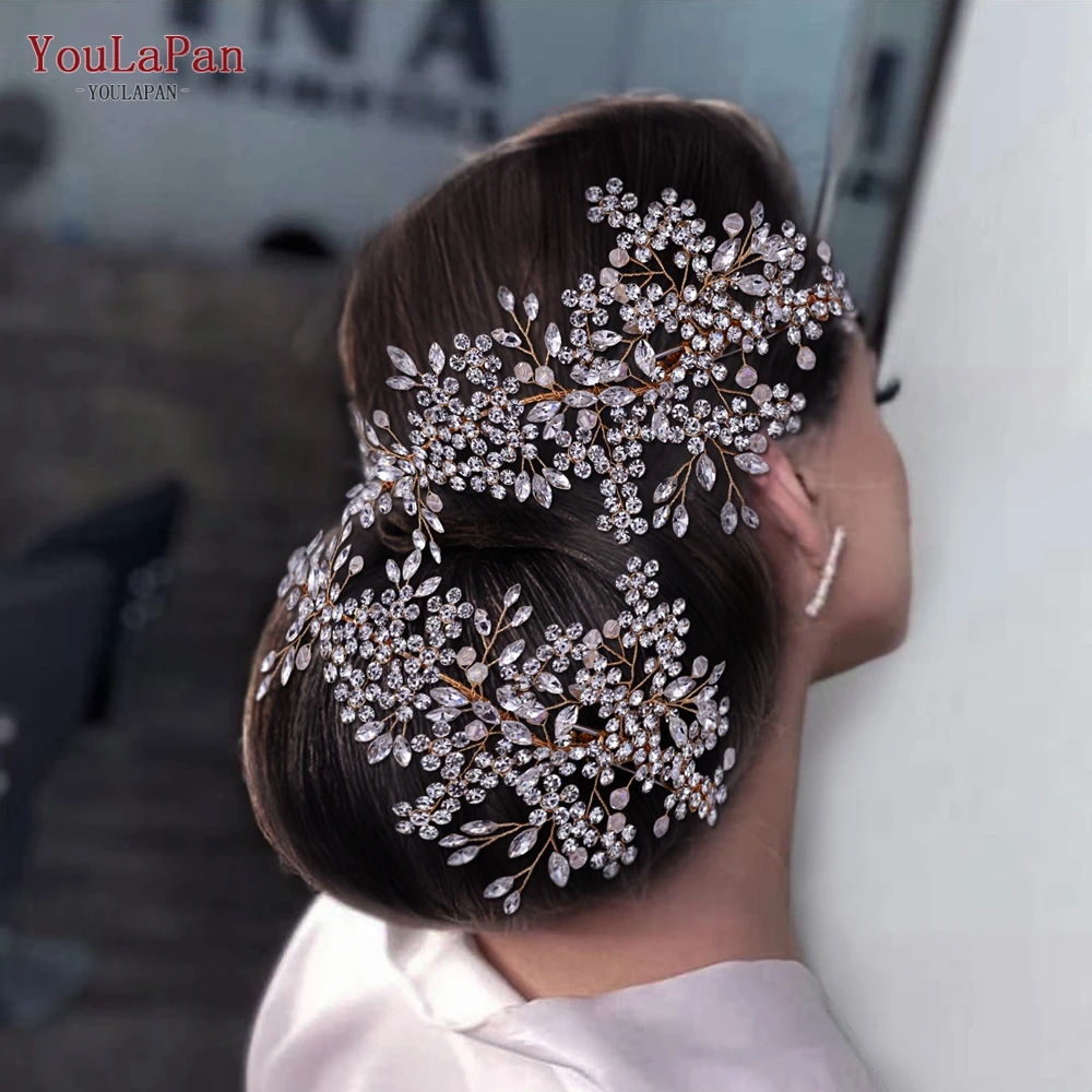 Hair Accessories Bridal Hair Accessories Bridal Jewelry Set Bridal Headpiece Barrettes Hair Clips Vine Rhinestone Floral Wedding Hair Accessories
