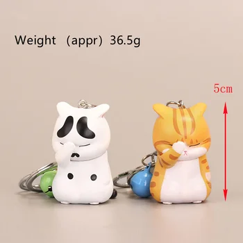귀여운 수줍은 고양이 키 체인, 통통한 새끼 고양이 키 링, 장신구 가방 장식, 만화 자동차 키 체인, 패션 여성 쥬얼리 액세서리, 1PC