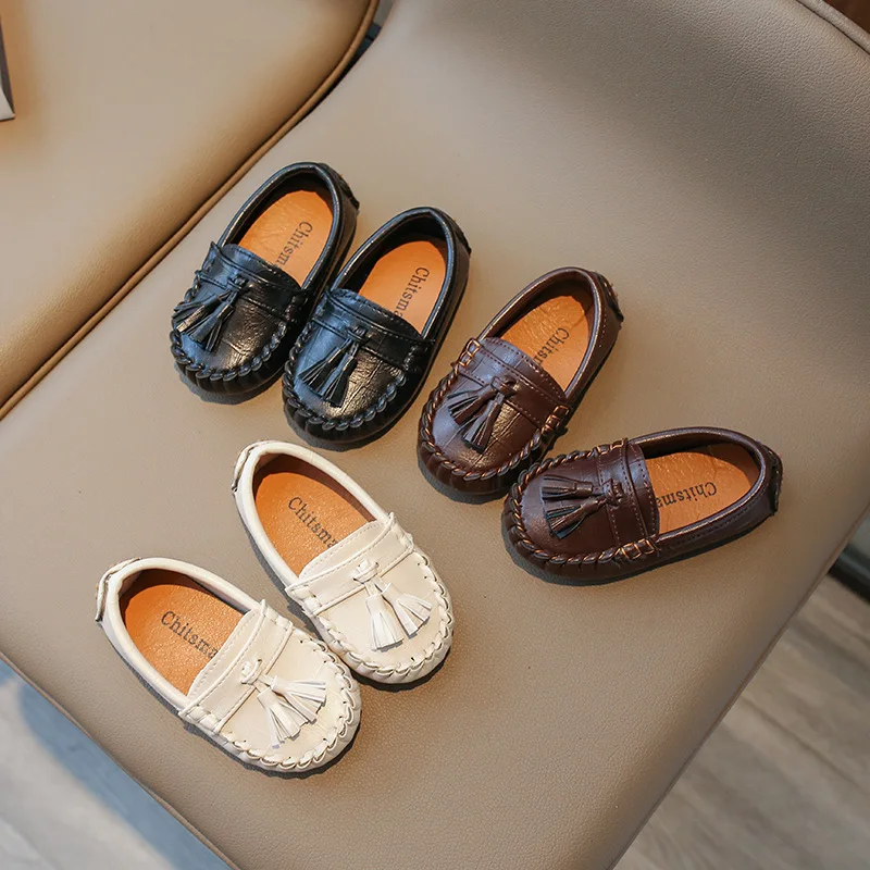 Boys Leather Shoes Baby Fashion Pu Leather Shoes New Spring Autumn Soft Sole Non-slip Girls Casual Trend J171