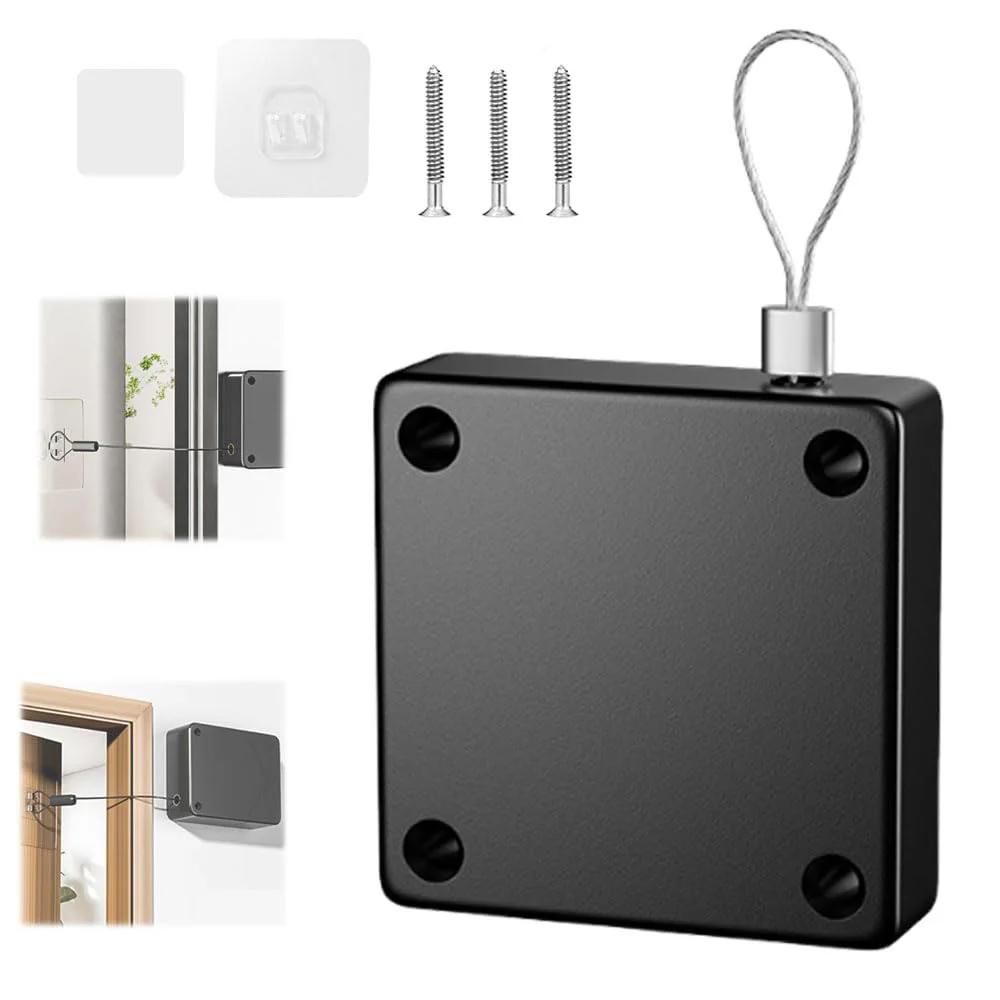 Shower Curtain Closer Automatic Screen Door Closer Sliding Screen Auto Door Storm Sensor for Study Room