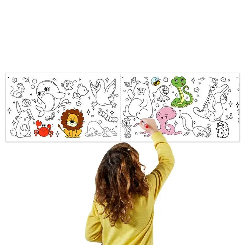 

Childrens Graffiti Roll Of Coloring Paper For Kids Waterproof Scroll Coloring Drawing Paper DIY Handmade Painting Paper Roll Toy