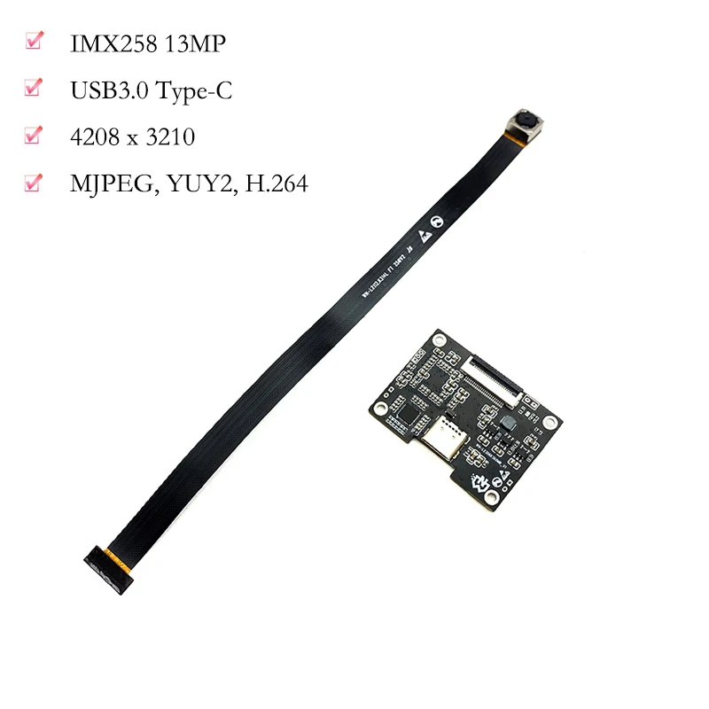 

4K 13MP HD USB3.0 Type-C Camera Module IMX258 Sensor AF/FF H.264 UVC plug and play