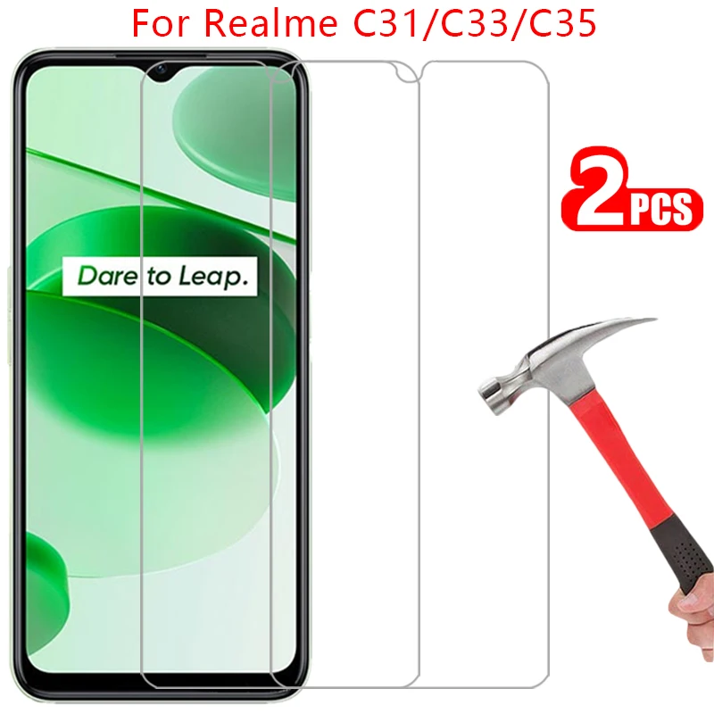 Защитное закаленное стекло для realme c31 c33 2023 c35, защита экрана на realmec33 c 31 33 35 31c 33c 35c, пленка realmi real me