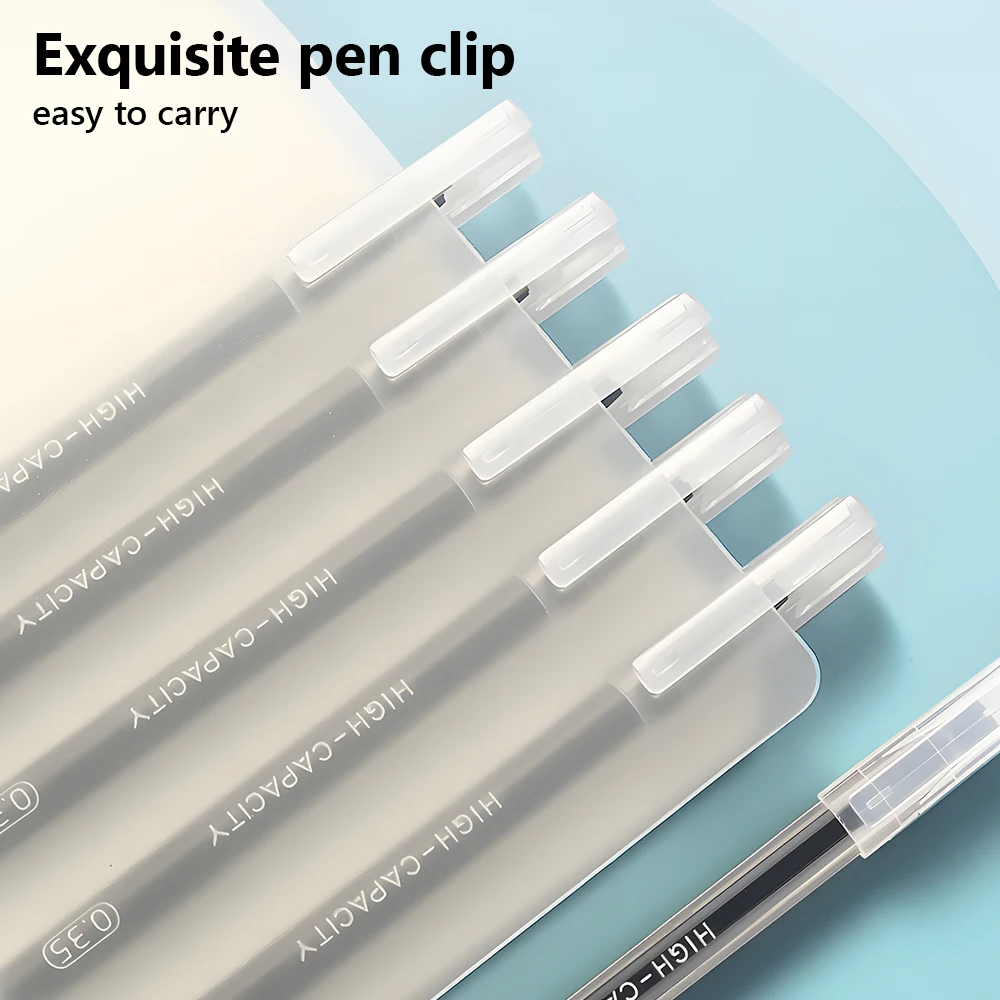 M&G 12pcs 젤 펜 0.35mm 검정색 대용량 전체 주사기 서명 펜 학생 시험 사무실