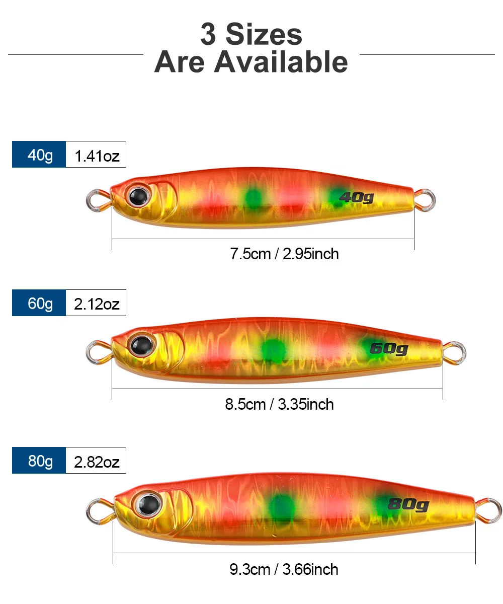Jigging Pro Mucho Lucir Metall-Jig 40g 60g 80g Weitwurf-Jigköder für Küstenfischen und Meeresangeln – Detail 2