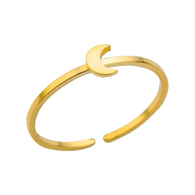 Bagues en acier inoxydable 316L pour femmes, couleur or réglable, petite étoile ouverte, bijoux féminins, cadeaux de mariage, nouvelle tendance