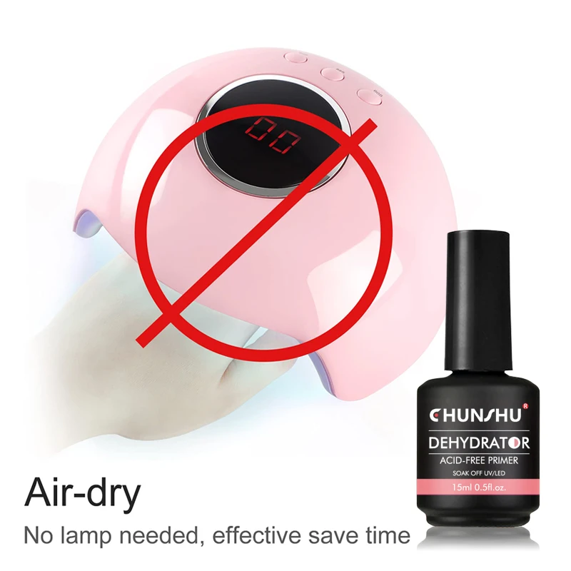 Nail gel Nail primer Nail dehydrator 15ML Nail Prep Dehydrator Primer No Need UV LED Lamp Fast Air Dry Long Lasting Semi Permanent Strong Base Coat Nail Gel
