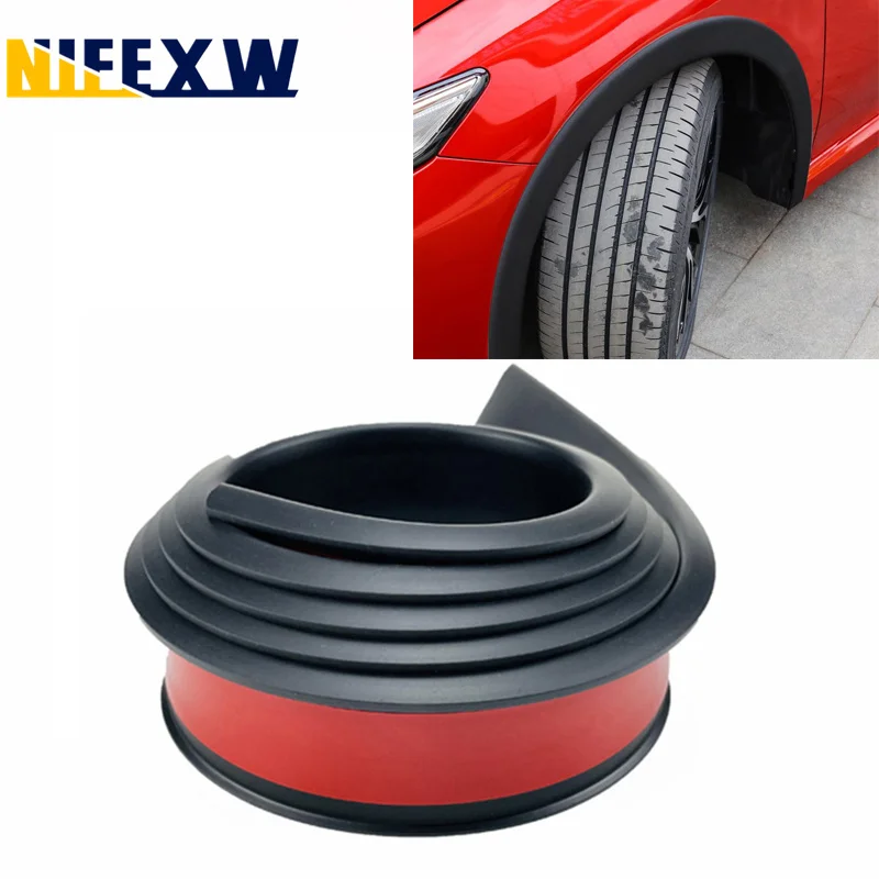 4pcs Carbon Fiber Style Car Wheel Eyebrow Arch Protector Trim Lips Fender Flares