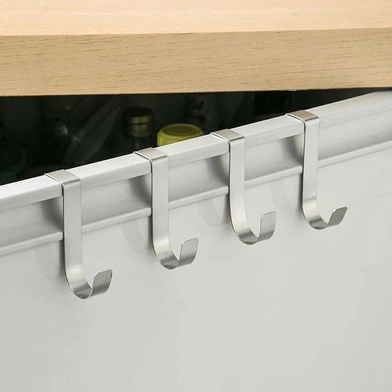 Kitchen Cabinet Door Back Hook Multi-Purpose Hooks Hanging Rack Clothes Coat Hat Towel Hanger Storage Hook Bathroom Accessories