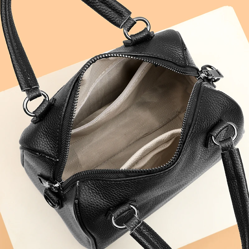 Borsa Tote in Vera Pelle 100% per Donna, Borse Firmate di Lusso in Pelle Bovina, Borse a Spalla e Tracolla da Donna, Borsa Messenger per il Pendolarismo - immagine 4