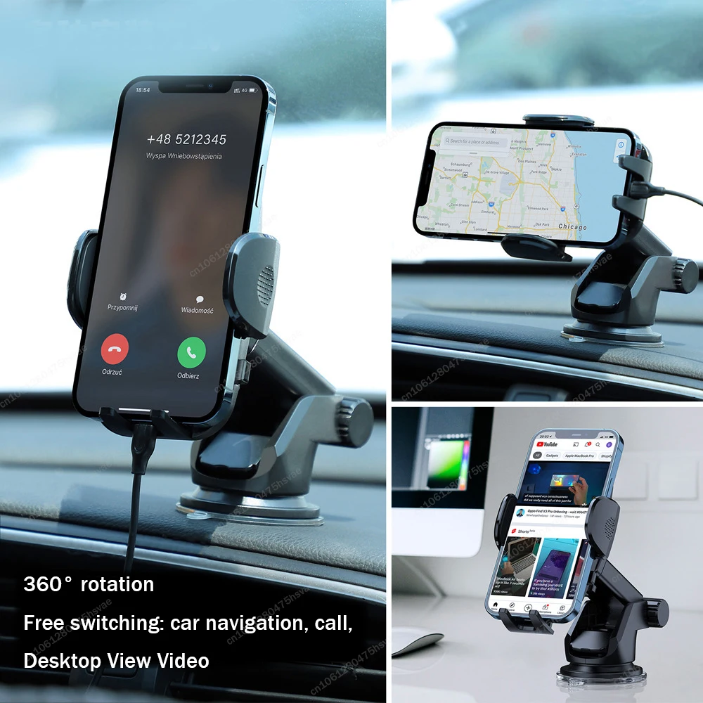 Phone Holder for Cars Strong Suction Car Phone Holder for Dashboard Windscreen Air Vent Rainway Universal 360° Rotation Samsung