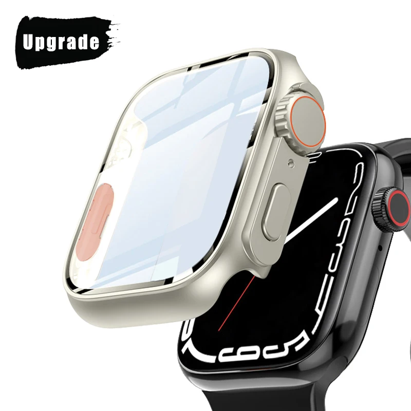 Premium Waterproof Tempered Glass Watch Case Cover with Edge Protector