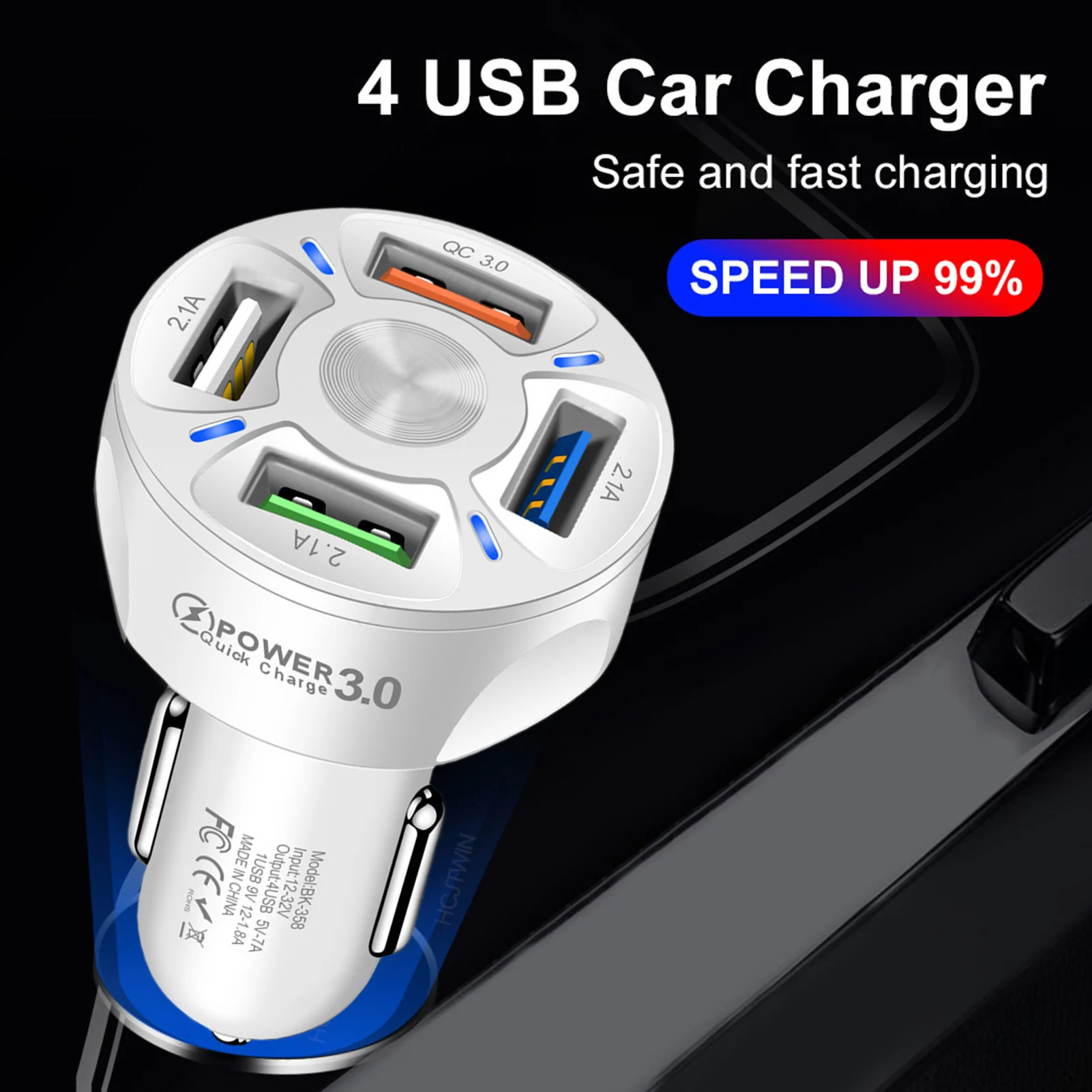 Универсальное быстрое зарядное устройство USB с 4 портами QC 3 0 | Автомобили и