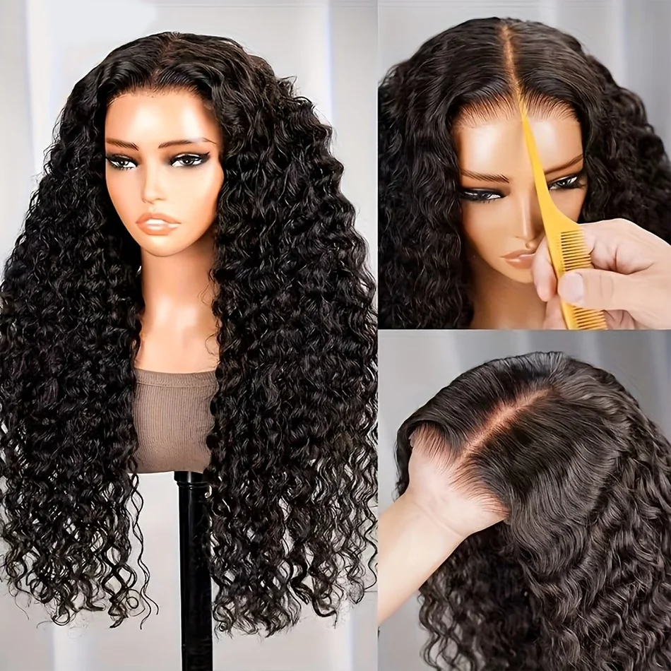Lakeisha 250% Burmese Deep Wave Curly 13x6 HD Lace Front Human Hair Wig Water Wave 30 40 Inches 5x5 Lace Frontal Wig Pre Plucked 4