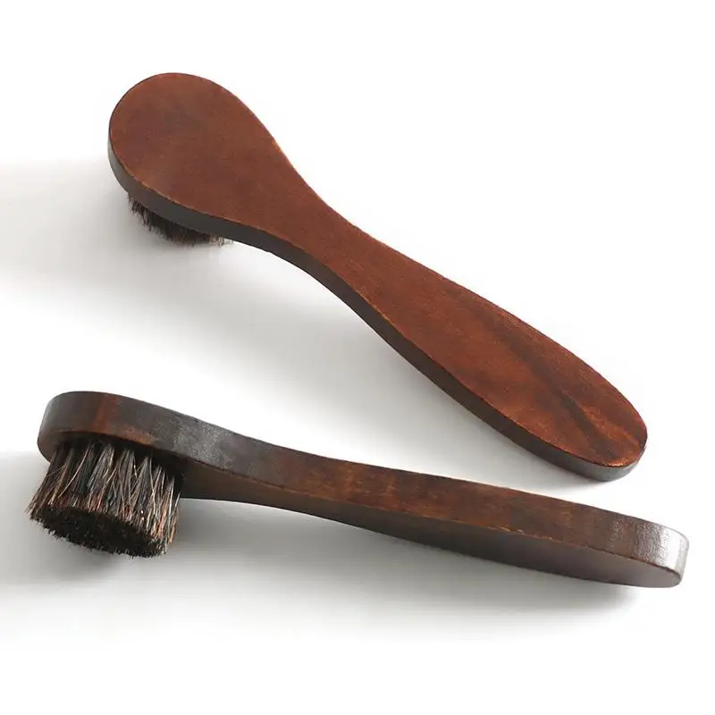 Long-handled Horse Hair Shoe Brush Soft Leather Cleaning Brush Round Head Shoe Cleaner Household Cleaning Shoes Cleaners