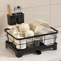 Égouttoir à vaisselle de cuisine japonais Compact, égouttoir à vaisselle en acier avec porte-ustensiles à plaque amovible et porte-baguettes à double couche 5
