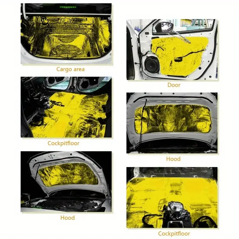 1PCS Car Soundproofing Deadening Mat Heat Sound Insulation Cotton Firewall Auto Hood Door Deadener 200x50cm 50mm Foam