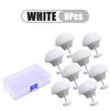 8Pcs White with Case