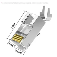 10Pcs Cat.6A Shielded Pass-Through RJ45 Modular Plug, Gold-Plated Pure Copper Pins, 10Gbps, Compatible with Cat6 Cable 3