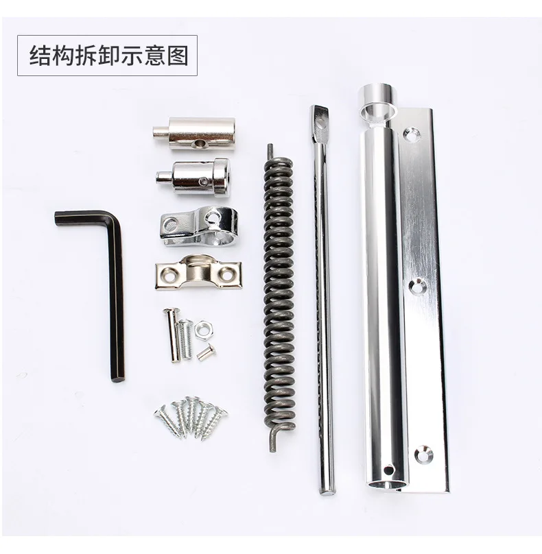 1pcs Adjustable Door Closer Single Spring Strength Surface Mounted Mini Automatic Closing Fire Rated Door Hardware 180*165*53mm