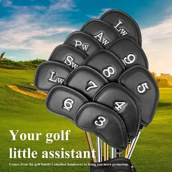 Golf Iron Head Covers Value Set of 12, Synthetic Leather Deluxe Club Head Covers 1