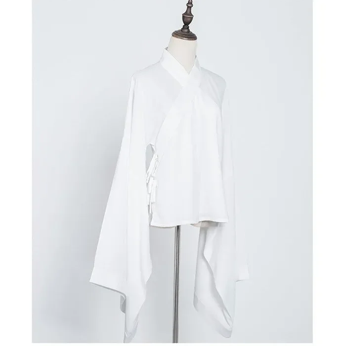 Hanfu Chinesische Ming-Dynastie Traditionelle Robe Futter Original Weiße Innenbekleidung Kleidung Taoistische Robe Dessous Kostüm – Detail 9