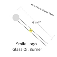 4inch/10.5CM Smile Logo Glass Oil Burner Pipe for Clear Thick Borosilicate Glass Experiment 2/5PCS 1