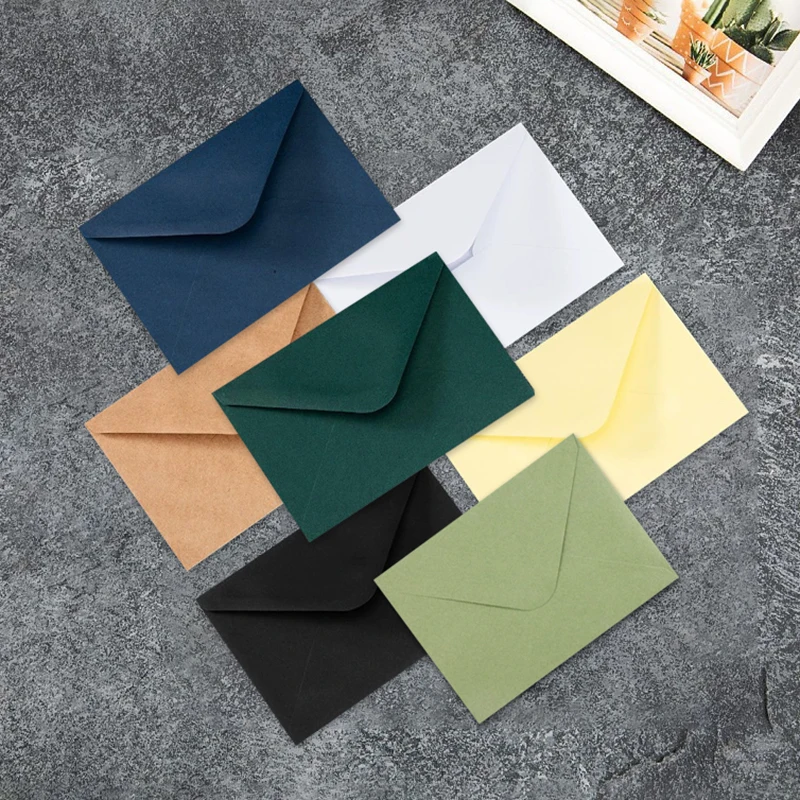 50pcs/lot 18.42x13.34cm Envelope Small Business Supplies 120g Paper Invitations Postcards Letters Bag Wedding Stationery Storage
