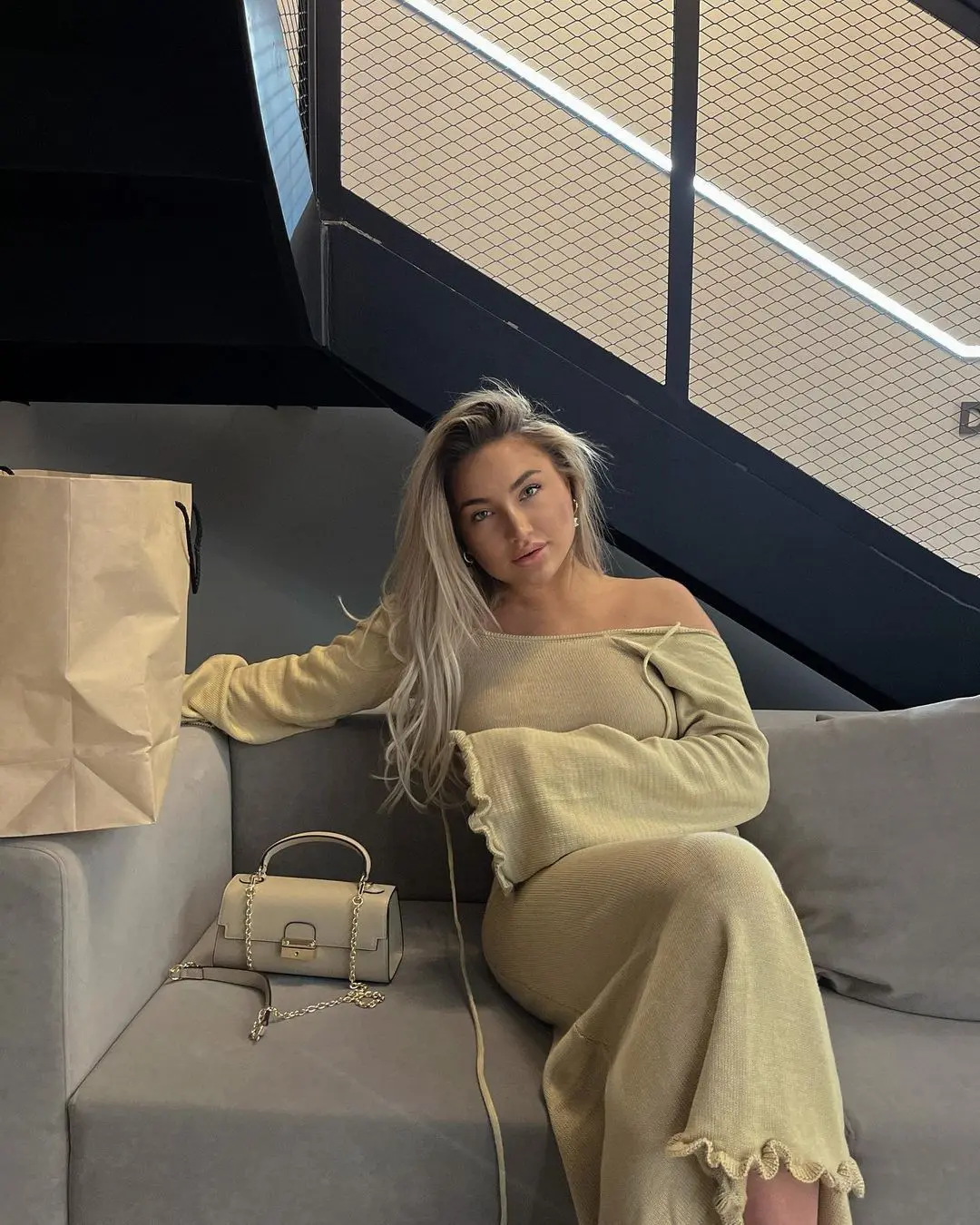 Ruffled Backless Knit Dress Solid Female Casual Lace-Up High Waist Long Sleeve Maxi Dress Knitwear Bandage Fashion Dress