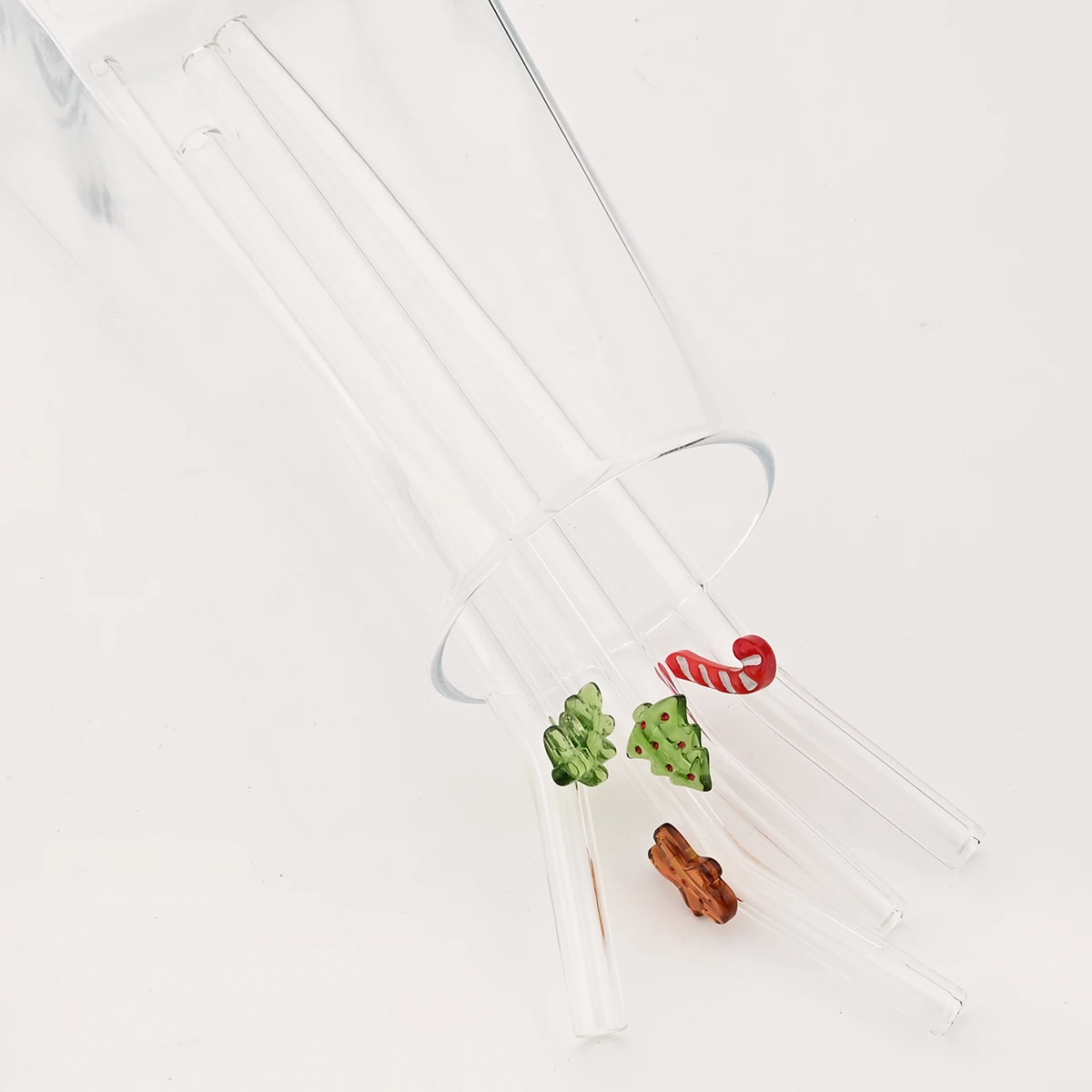 Christmas Glass Straw Set with Brush 3