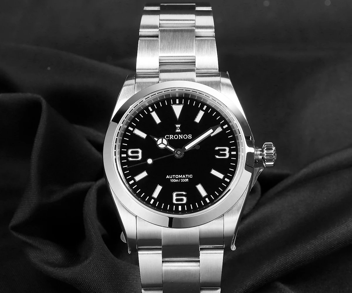 Cronos L6030M Mechanical Watch NH35 Automatic Movement Sapphire Glass 10Bar Waterproof BGW9 Luminous 39mm Vintage Watches 2