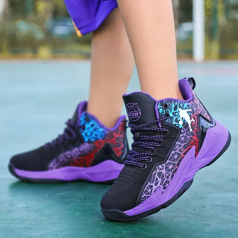 Four Seasons Children Sneakers Casual Basketball Sports Shoes for Boys Thick Sole Non-slip Kids Sports Shoes Boy Basket Trainers